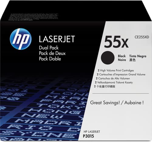 Hp Värikasetti Musta 55x 12.5k - Ce255xd 2-pack