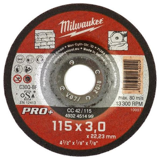Milwaukee CC 42 PRO+ Katkaisulaikka 115x3 mm.
