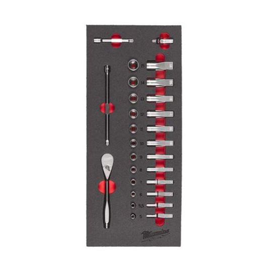 Milwaukee 4932479824 Steel Storage Hylsysarja 28 osaa, 1/4"