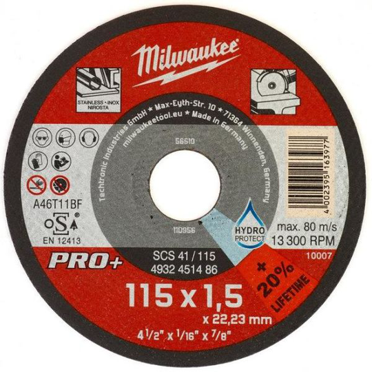 Milwaukee SCS 41 PRO+ Katkaisulaikka 115x1,5 mm