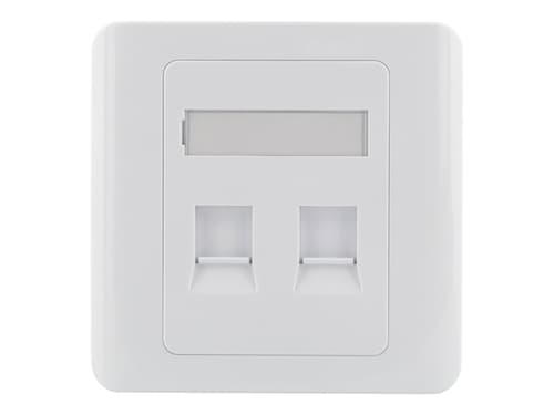 Deltaco Vr-227 Keystone Wall Outlet 2-port White