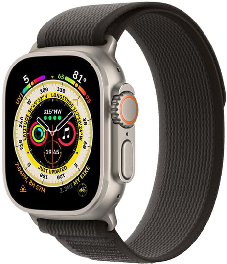Apple Watch Ultra Gps + Cellular, 49mm Titanium Case With Black/gray Trail Loop
