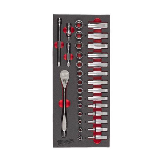 Milwaukee 4932479825 Steel Storage Hylsysarja 32 osaa, 3/8"