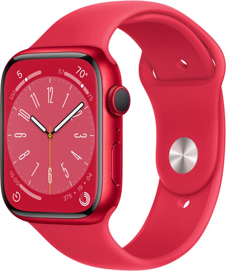 Apple Watch Series 8 Gps, 45mm (product)red Aluminium Case With Red Sport Band