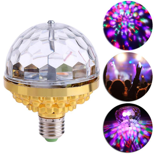 Party Decor 6W Disco Stage Lights E27 Christmas Party DJ Karaoke Decor Lamp Rotating Crystal Magic Ball Colorful Light Birthday
