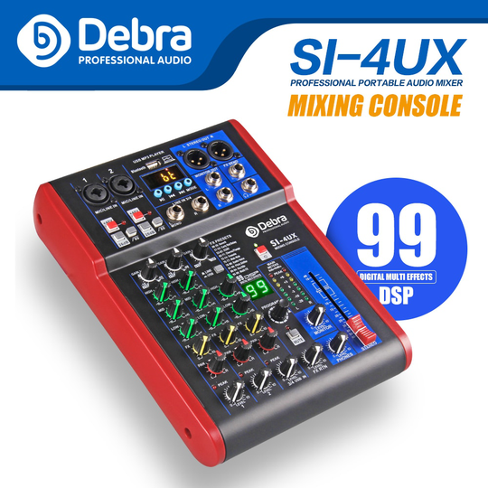 Clean Sound! Debra Audio Pro 4 Channel USB Mixer Audio With 99 DSP Digital Effects For DJ Mixer Console Karaoke Recording Studio