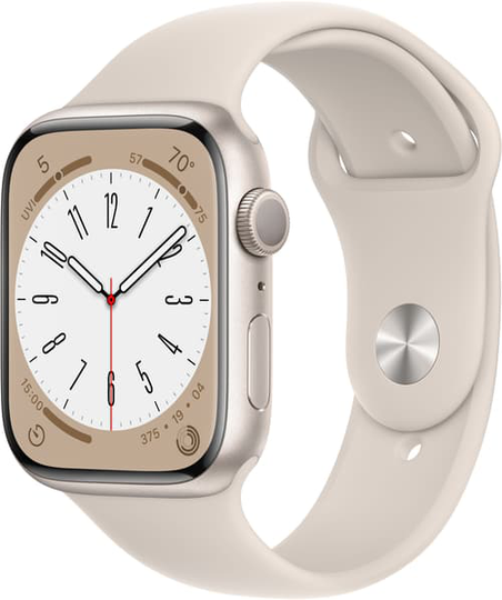 Apple Watch Series 8 Gps, 45mm Starlight Aluminium Case With Starlight Sport Band