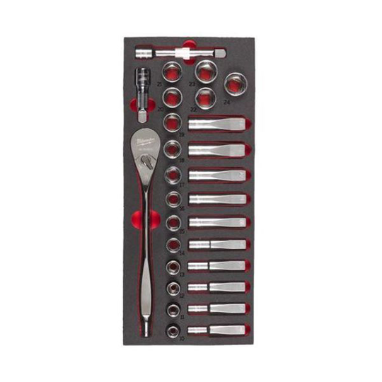 Milwaukee 4932479826 Steel Storage Hylsysarja 28 osaa, 1/2"