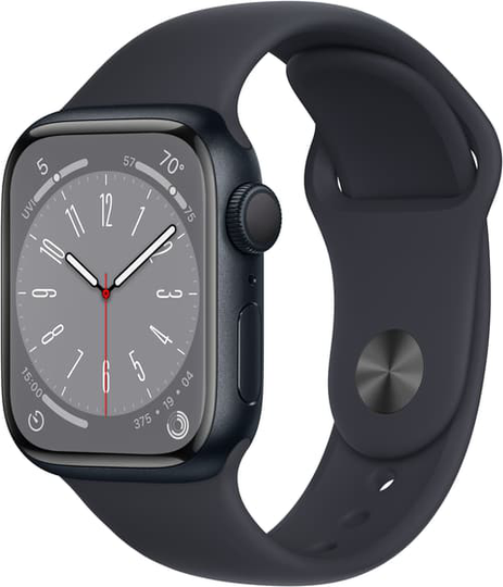 Apple Watch Series 8 Gps, 41mm Midnight Aluminium Case With Midnight Sport Band