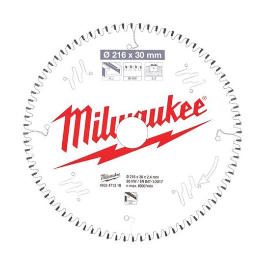 Milwaukee CSB MS Alu Sahanterä 216x2,4x30 mm, 80T