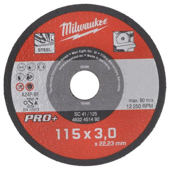 Milwaukee SCS 41 PRO+ Katkaisulaikka 115x3 mm.