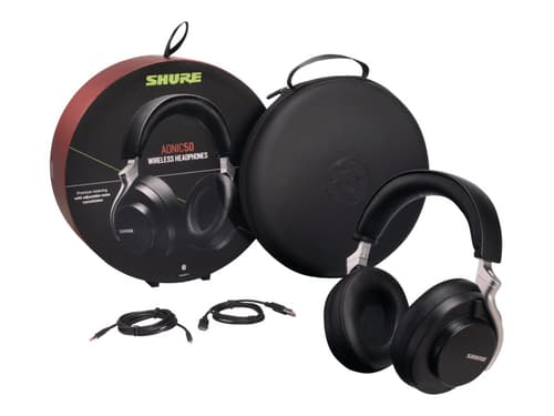 Shure Aonic 50 Langattomat Kuulokkeet Mikrofonilla & Anc Kuulokkeet 3,5 Mm Jakkiliitin, Usb-c Stereo Hopea, Musta