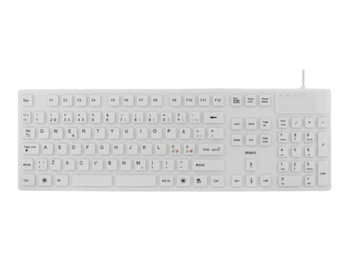 Deltaco Tb-505 Silikon Ip68 Langallinen, Ps/2, Usb Pohjoismaat Valkoinen Näppäimistö
