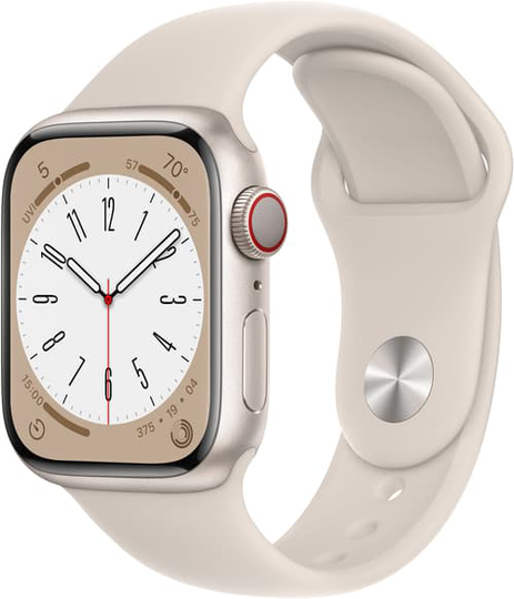 Apple Watch Series 8 Gps + Cellular, 41mm Starlight Aluminium Case With Starlight Sport Band