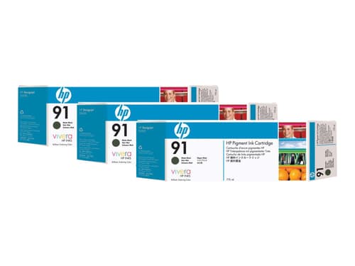 Hp Muste Matta Musta No.91 - Z6100 775ml 3-pack