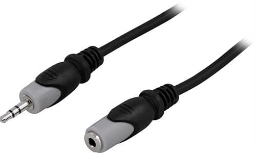 Deltaco Audiojatkojohto 3m Mini-phone Stereo 3.5 Mm Uros Mini-phone Stereo 3.5 Mm Naaras