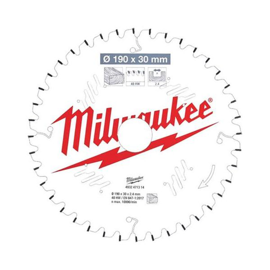 Milwaukee CSB MS W Sahanterä 190x2,4x30 mm, 40T