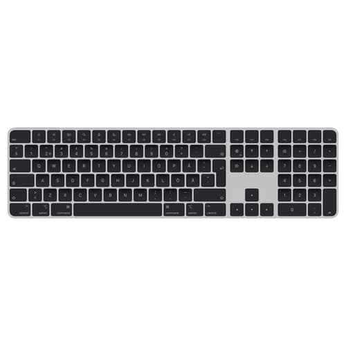 Apple Magic Keyboard Touch Id & Num Black Keys (2022) #se Langaton, Bluetooth Ruotsalainen/suomalainen Hopea, Musta Näppäimistö