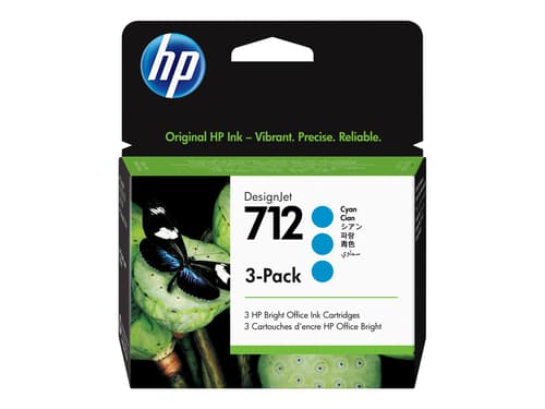 Hp Muste Syaani 712 29ml 3-pack