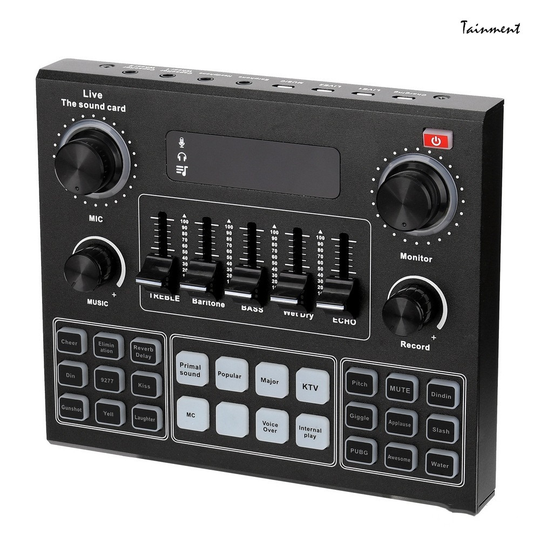 V9 Live Sound Card English Version Singing Equipment Mobile Phone Computer Microphone National Karaoke for Household Party Decor