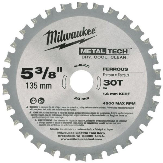 Milwaukee 48404070 Sahanterä 135x20mm, 30T